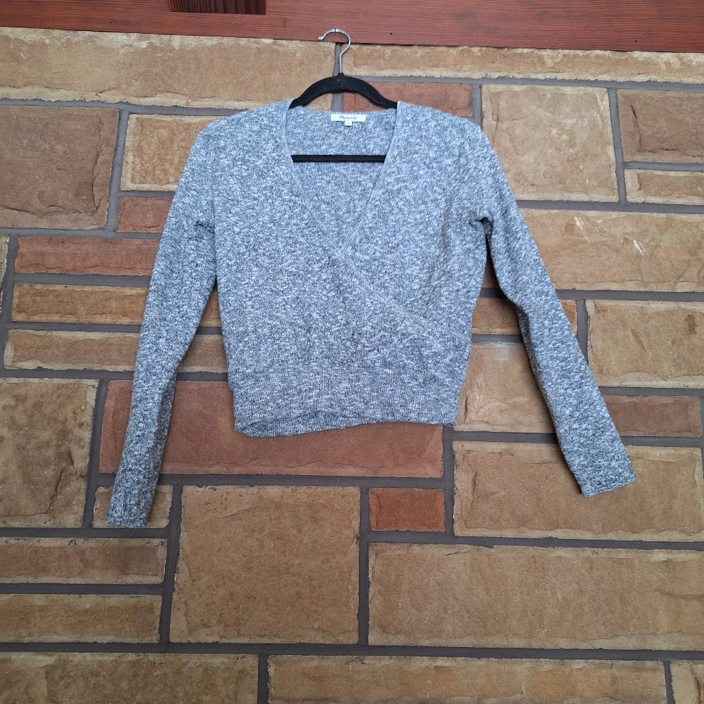 Madewell Knit Wrap V-Neck Sweater Small - Picture 2 of 7